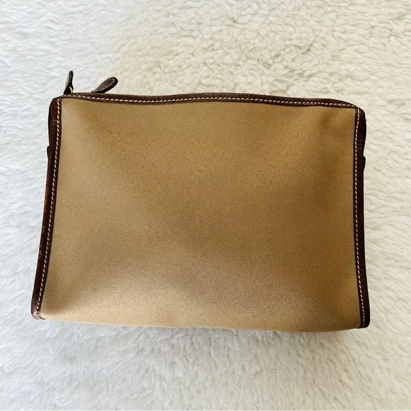 Hunting World Safari Today Khaki Canvas Brown Leather Unisex Clutch Bag